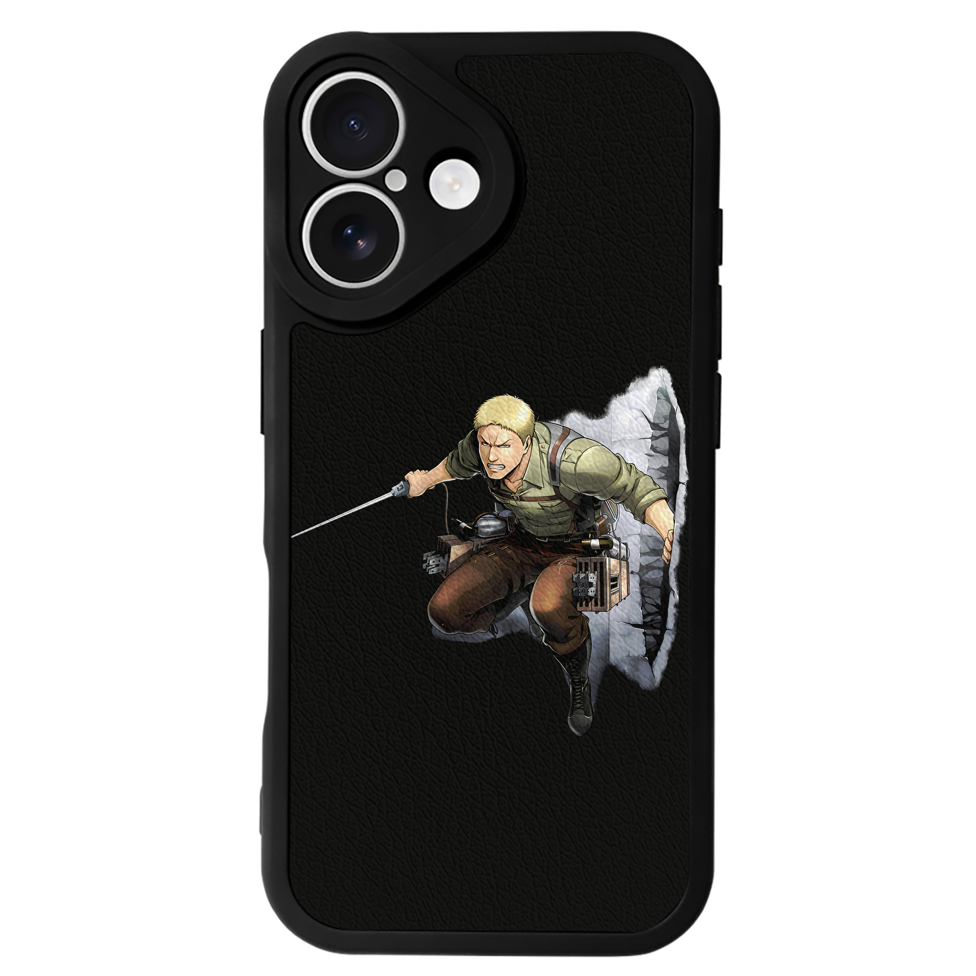 （画像用） 進撃の巨人 ライナー・ブラウン Attack on Titan Reiner Braun 【iPhone 16シリーズ対応】シリコンスマホケース（レザー調） 材質：シリコン